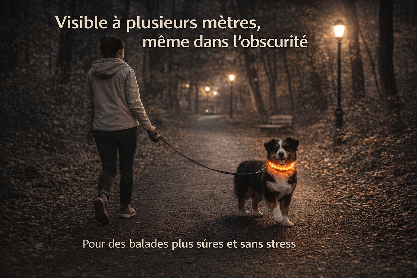 Collier Lumineux pour Chien Camouflage - LED Sécurité Nocturne, Réglable & Résistant - ToutouZEN
