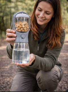 Gourde 3-en-1 pour Chien - Eau, Croquettes & Distributeur de Sacs pour Balades Faciles - ToutouZEN