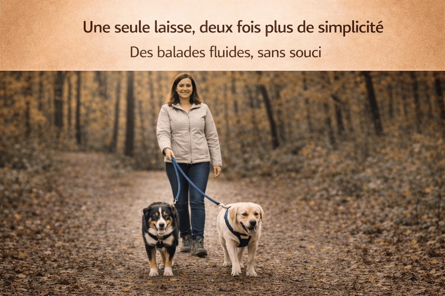 Laisse Double pour Deux Chiens | Promenade Sans emmêlement, Confort & Contrôle - ToutouZEN