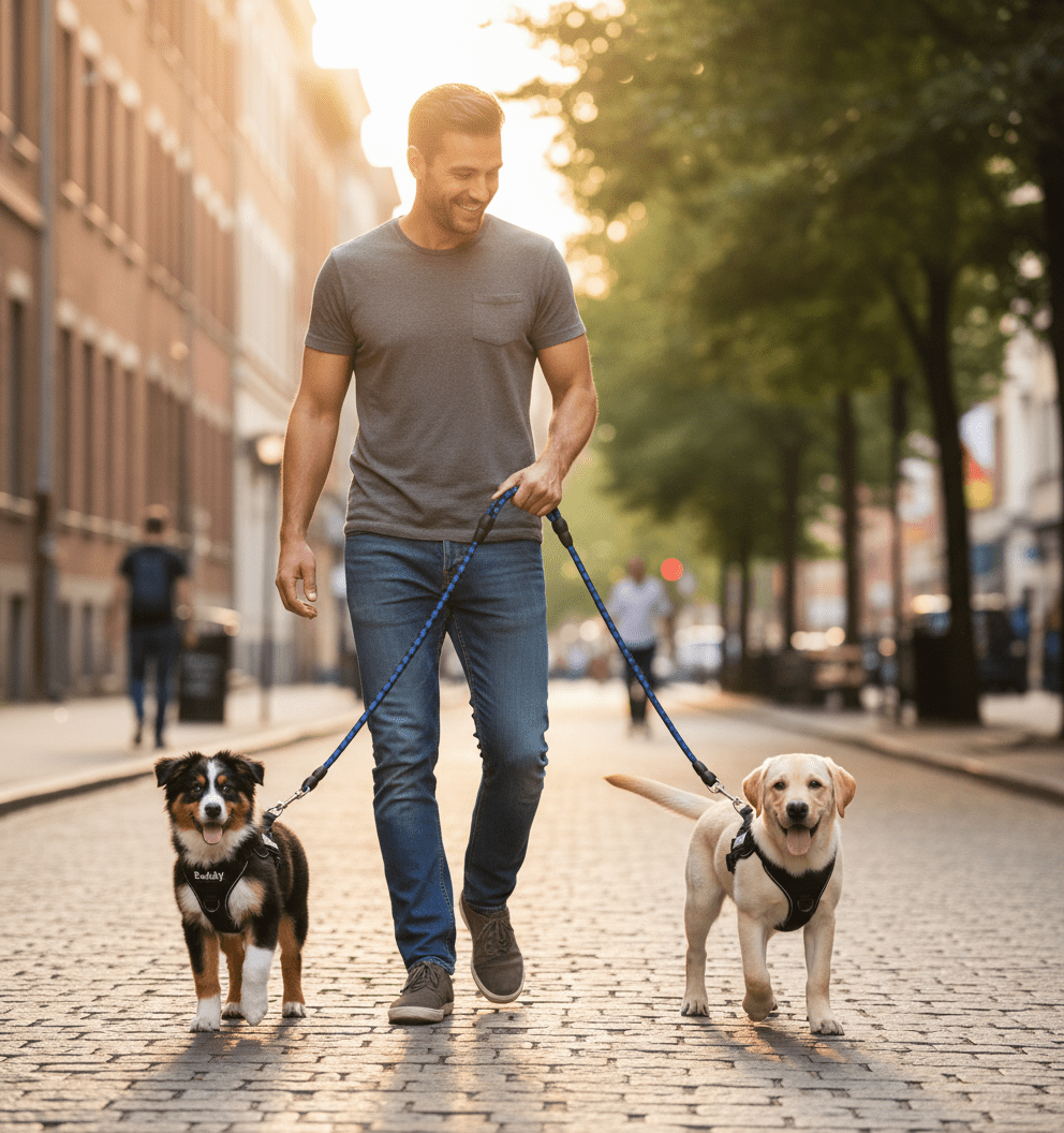 Laisse Double pour Deux Chiens | Promenade Sans emmêlement, Confort & Contrôle - ToutouZEN