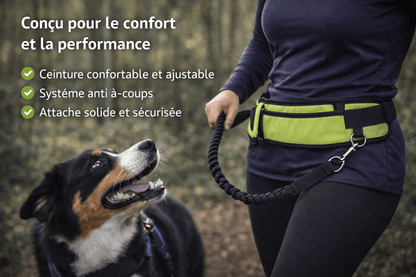 Laisse Running Mains Libres pour Chien - Sacoche intégrée, Balade & Sport - ToutouZEN